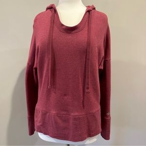 Alo brand hooded long sleeve sweatshirt. Berry colored. Size Small